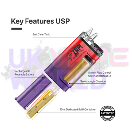 Zap Instafill Bar 3500 Puff Passion Kiwi Guava