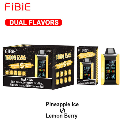PINEAPPLE ICE & LEMON BERRY - FIBIE PUFFS 15000 Dual Flavors Disposable Vapor Wands(15000 PUFFS)