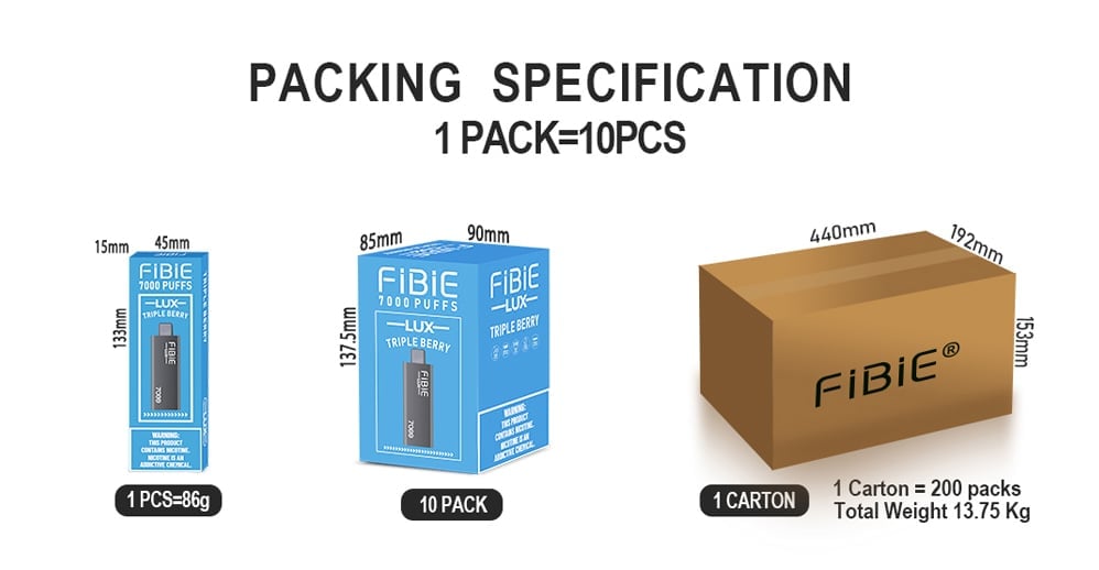 STRAWBERRY-BANANA -FIBIE 7000 Puffs Disposable Vapor Wands(7000 PUFFS)