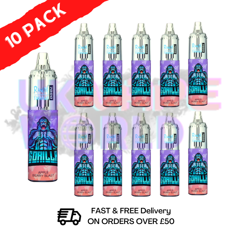 Apple Berry Blast RandM Tornado 7000 7K Puff Box Of 10
