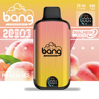 Bang 20000 Puffs LED Display Disposable Vape Bang King Double Crystal 20000 Puffs Vape 20K Disposable Vape Pen E Cigarette Prefilled-650mAh Battery, 25ml E-liquid, Multiple Nicotine 12 Flavors