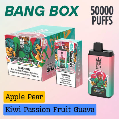 Bang Box 50k Double Flavors Vape Best Seller Wholesale Price-850mAh Battery, 45ml E-liquid, Multiple Nicotine 12 Flavors