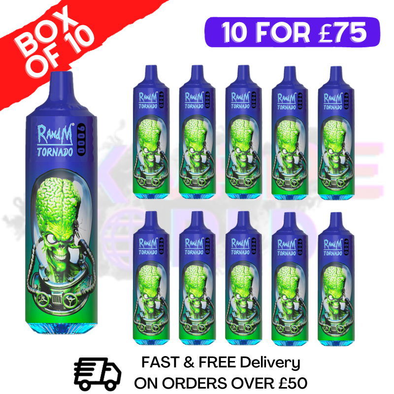 MR Blue 9K Tornado 9000 Puff Bar R and M 10 Pack - £74.99