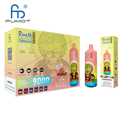 Original Randm Tornado 9000 PRO Puffs Digital Puff 9K Vapers Disposable Electronic Cigarette fumot Vape